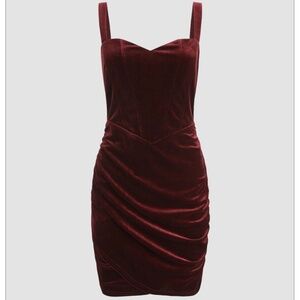 Dark Red CIDER velvet cocktail dress